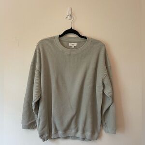 Aerie Oversized Sage Green Waffle Knit Sweater XS